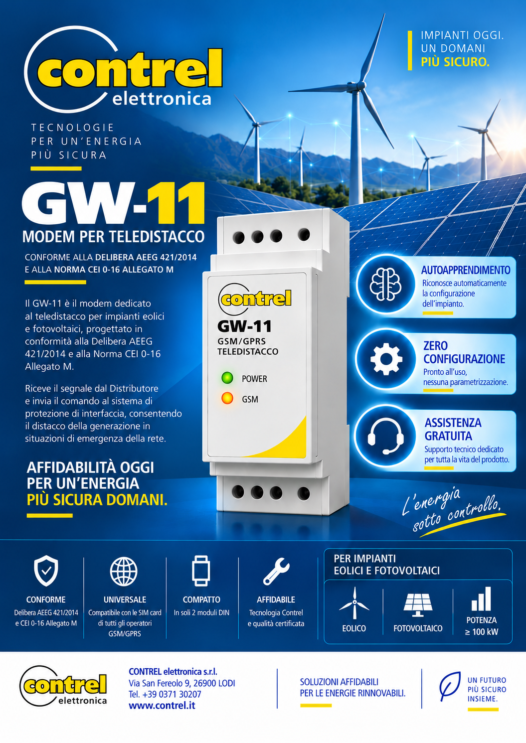 GW-11: il modem Contrel per il teledistacco degli impianti da fonti rinnovabili